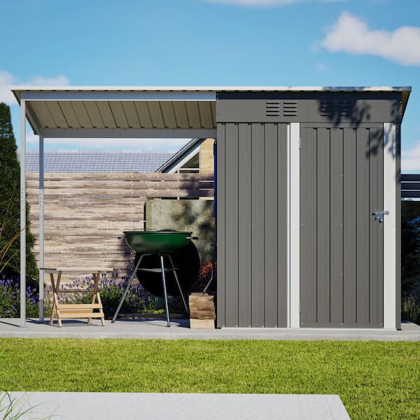 Gray 5 ft. W x 3 ft. D Waterproof Galvanized Steel Garden Outdoor