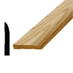 1/2 in. D x 3.1/4 in. W x 96 in. L Oak Wood Baseboard Moulding Pack (6-Pack)