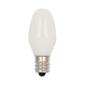 7-Watt Equivalent C7 E12 Frosted Filament LED Night Light Bulb Soft White Light 2700K (2-Pack)