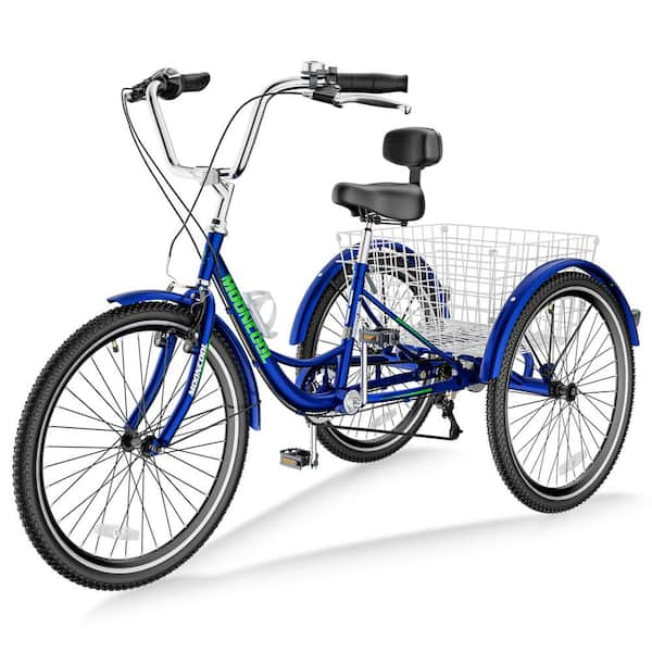 ABORON Adult Tricycles 7 Speed, Adult Trikes 26 in. 3 Wheel Bikes, 3-Wheeled Bicycles Cruise Trike with Shopping Basket