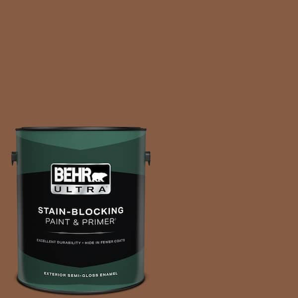 BEHR ULTRA 1 gal. #ICC-80 Cinnamon Spice Semi-Gloss Enamel Exterior Paint & Primer