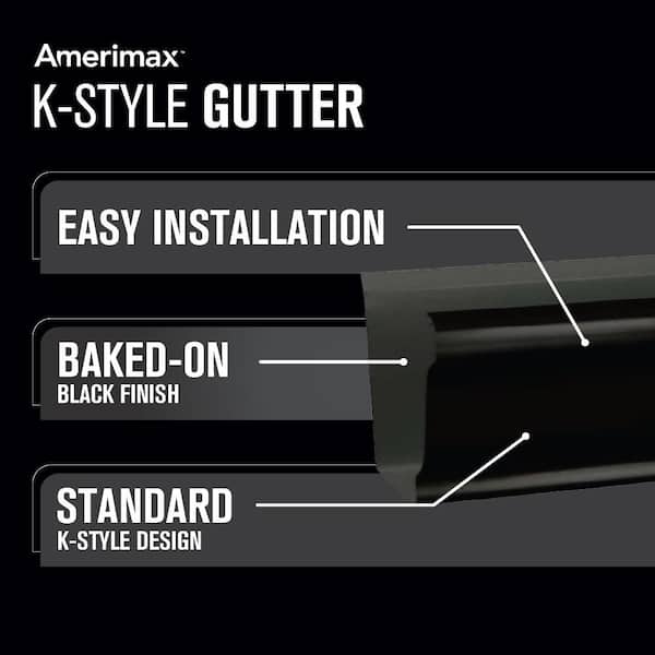 3 in. x 4 in. x 10 ft. Black Aluminum Downspout