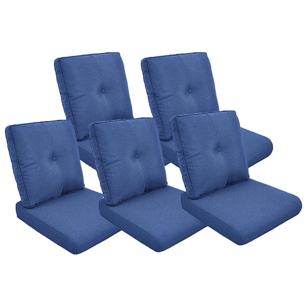 ArcoBay 22 in. x 25 in. x 4 in. 10-Piece Deep Seating Outdoor Lounge Chair Replacement Cushion Set in Blue