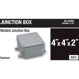 4 in. x 4 in. x 2 in. Gray PVC Junction Box
