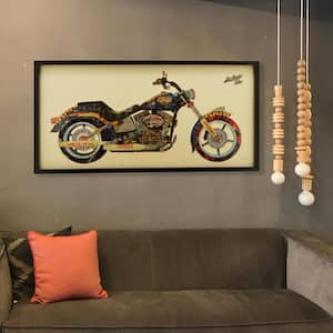 25 in. x 48 in. "Los Angeles Rider" Dimensional Collage Framed Graphic Art Under Glass Wall Art