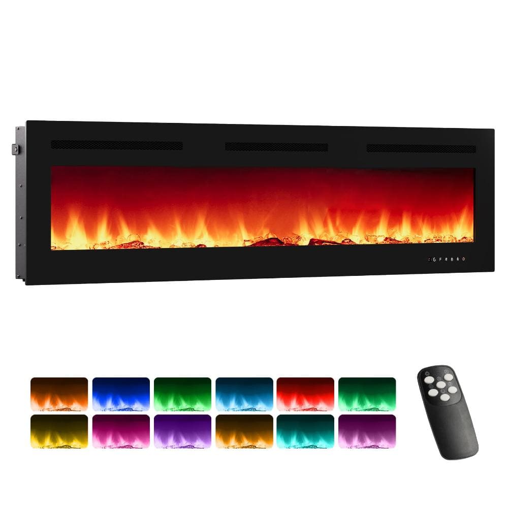 "Ultra-Slim 72"" Electric Fireplace Insert – Wall Mounted & Recessed – 12 LED Flame Colors  Remote & WiFi App Control" price history on PriceWatchPro