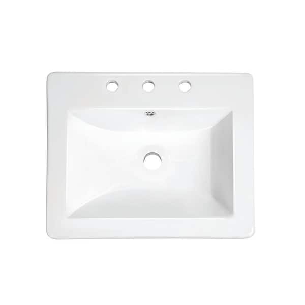 Ipt Sink Company 18 In Drop Top, White Drop In Rectangular Bathroom Sink With Overflow