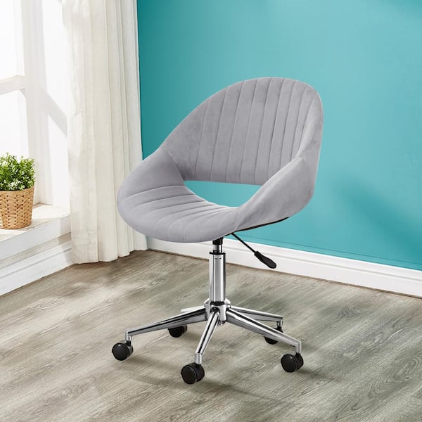 Grey office chair online velvet