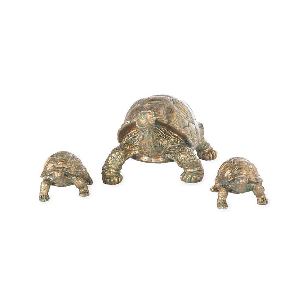 Weather-Resistant Resin Tortoise Family Garden Statues