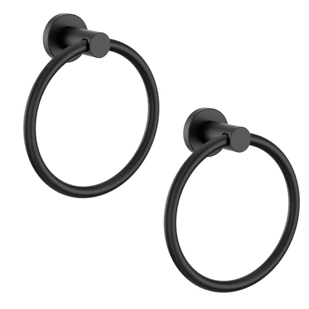 (2-Pack) Wall Mounted Towel Ring Bath Hardware Accessory in Black price history on PriceWatchPro