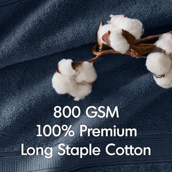 800 GSM Slate Blue 100% Cotton Bath Sheet (Set of 2)
