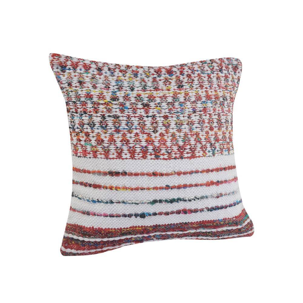 Colorful Geometric Patterned Cotton Square Throw Pillow, 20"