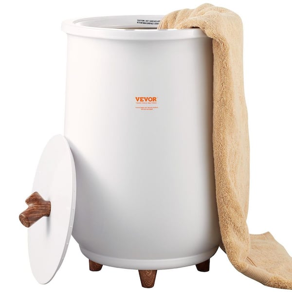 Towel Warmer Bucket, 20 L Towel Warmer, Auto Shut Off Towel Heater with 4-Level Timer, White Electric Plug-ln