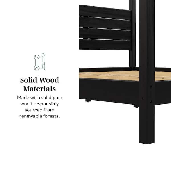 Walker Edison Furniture Company Minimalist Black Wood Frame