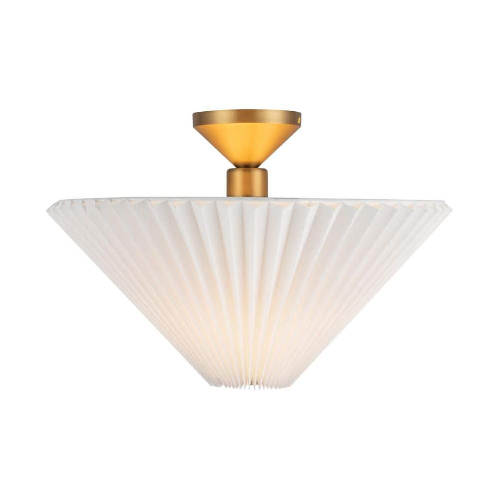 Bridgette 16-in 1 Light 60-Watt Brushed Gold/Folded White Semi-Flush Mount price history on PriceWatchPro