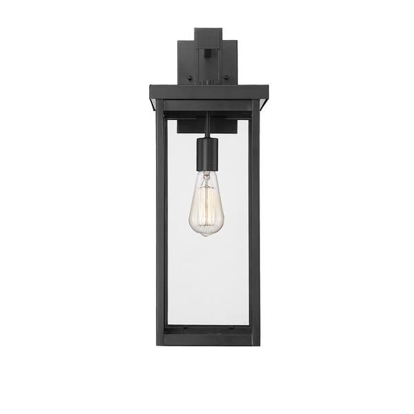 Barkeley 1-Light 8 in. Powder Coated Black Outdoor with Clear Glass