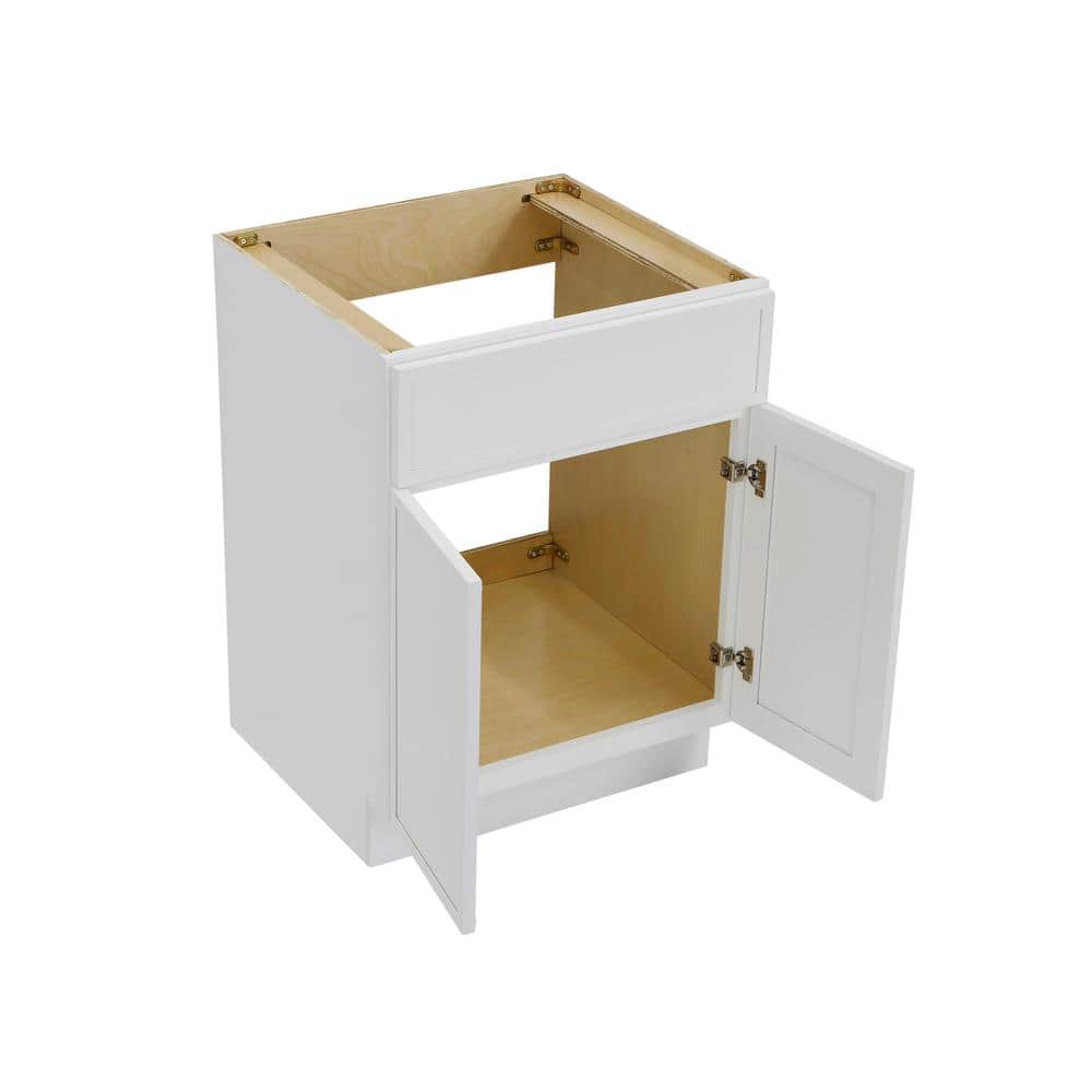 White Birch Plywood Freestanding Single Base Cabinet with Soft Close Doors