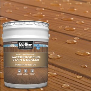 5 Gal. #ST-129 Chocolate Semi-Transparent Penetrating Oil-Based Exterior Waterproofing Wood Stain