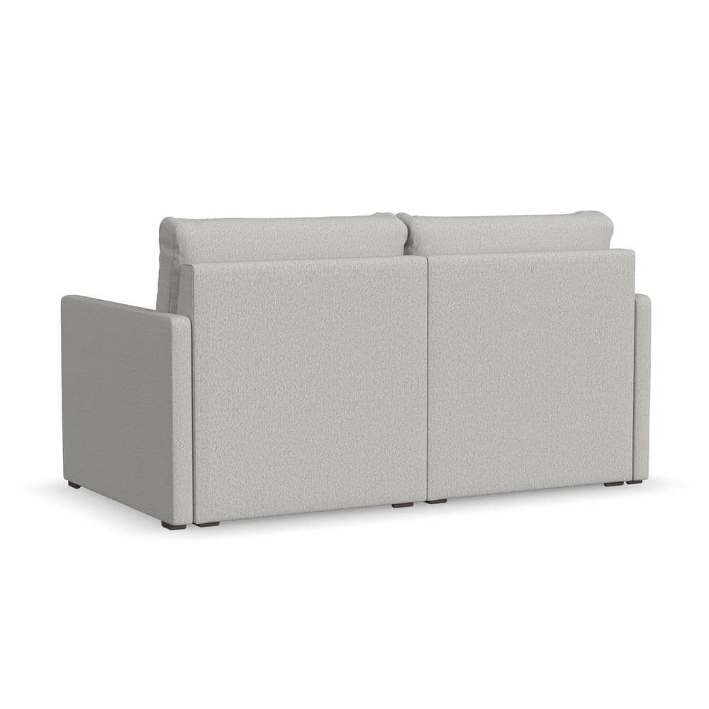 Frost Light Gray Modular Fabric Loveseat with Square Arms
