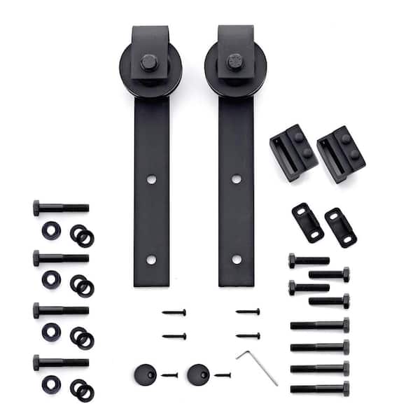 37 in. x 84 in. Artisan Grey Vinyl Finish Sliding Barn Door with Black Hardware Kit 37 in. x 84 in. Artisan Grey Vinyl Finish Sliding Barn Door with Black Hardware Kit