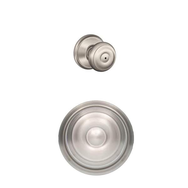 Georgian Satin Nickel Privacy Bed/Bath Door Knob and Dummy Door Knob Combo
