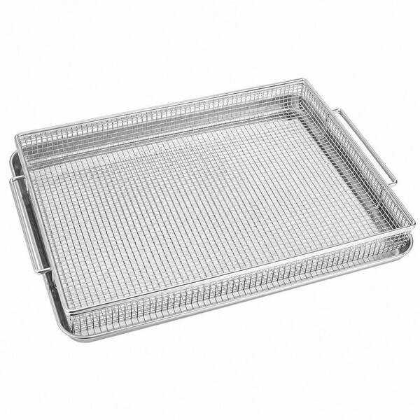 3-Piece 16.5 in. W x 12.5 in. D Stainless Steel Air Fryer Basket and Tray, Air Fryer Oven Accessory for Baking