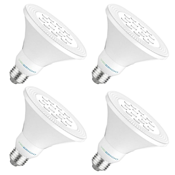 Viribright 75-Watt Equivalent PAR30 E26 LED Flood Light Daylight 6500K Light Bulb - 4 Pack