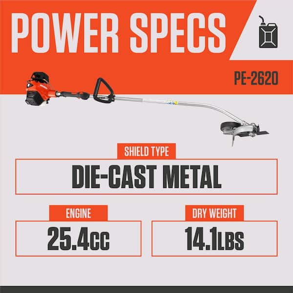 25.4 cc Gas 2-Stroke X Series Professional Commercial Grade Curved Shaft Edger with 7.75 in. Blade and Metal Shield