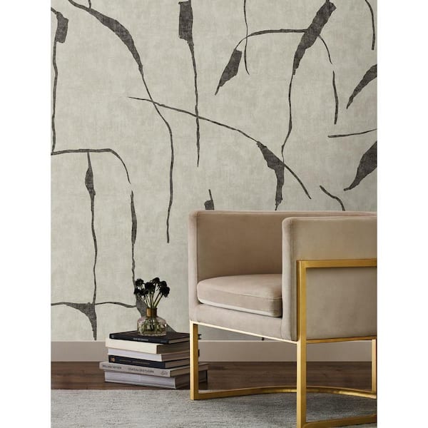 Nikki Chu 150 sq. ft. Taupe Ivory Coast Mural Peel and Stick Wallpaper