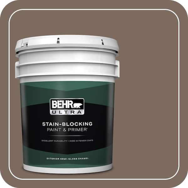 BEHR ULTRA 5 gal. #N180-6 Derby Semi-Gloss Enamel Exterior Paint & Primer