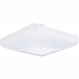 15 in. White LED Low-Profile Residential Square Flush Mount