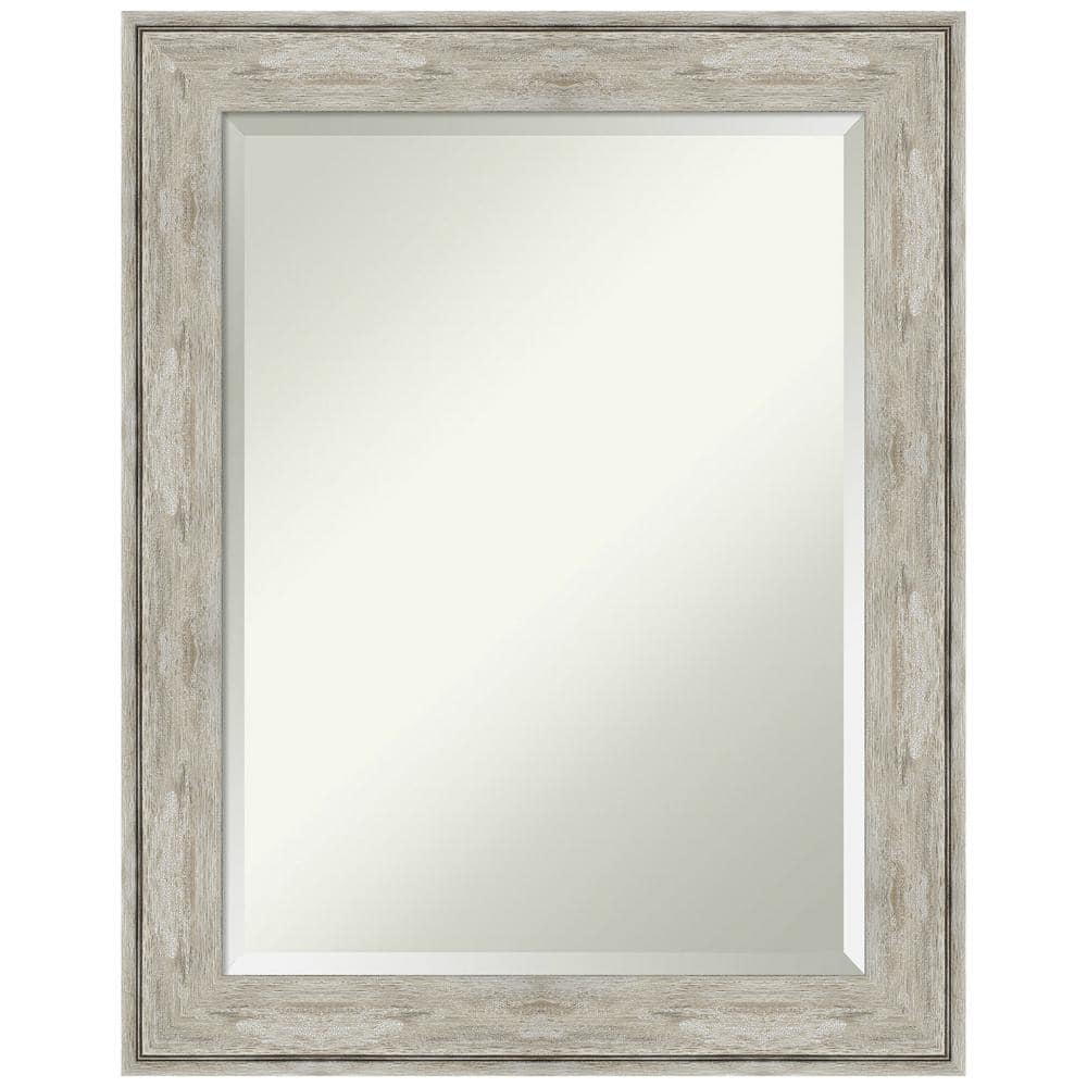 Elegance Silver Champagne 35" Crackled Finish Wall Mirror