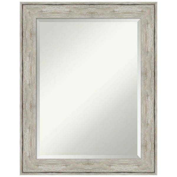 Amanti Art Medium Rectangle Crackled Metallic Beveled Glass Casual Mirror (29 in. H x 23 in. W)