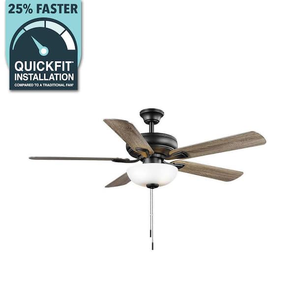 Rothley II 52 in. Indoor LED Matte Black Ceiling Fan with Light, Reversible Motor and Reversible Blades Included
