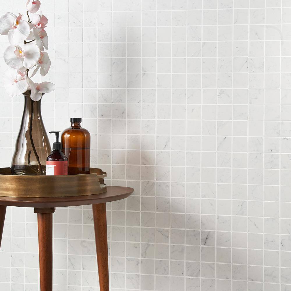 Carrara Giola Matte Porcelain Mosaic Tile for Kitchen and Bathroom