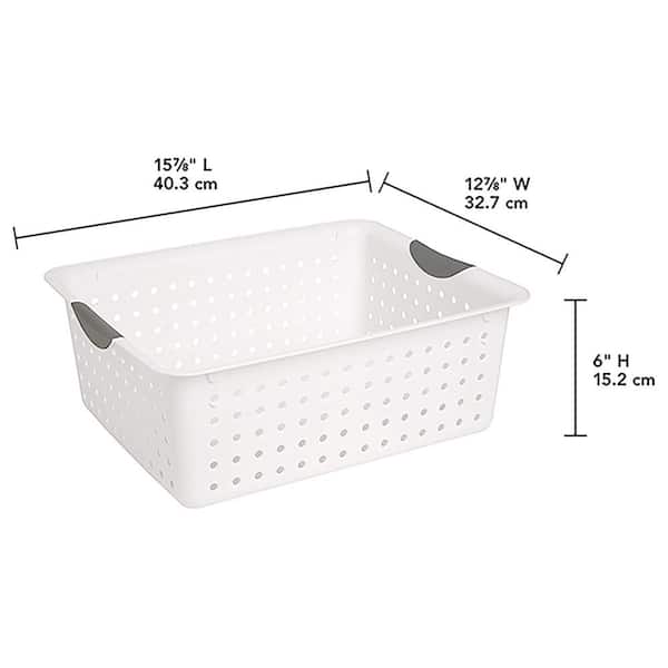 Dandat 12 Pieces White Storage Bins with Lids Plastic Lidded Storage  Organizer Bins Stackable Container Box Small Long Storage Boxes Modular  Basket