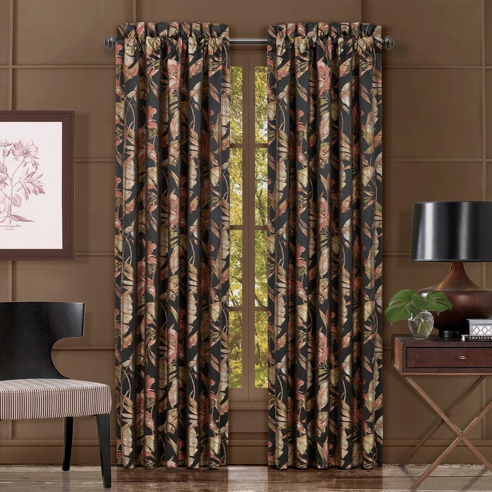 Martina Black Polyester 84 Window Panel Pair