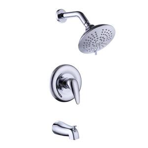 Single-Handle 5-Spray Tub and Shower Faucet in Chrome (Valve Included)