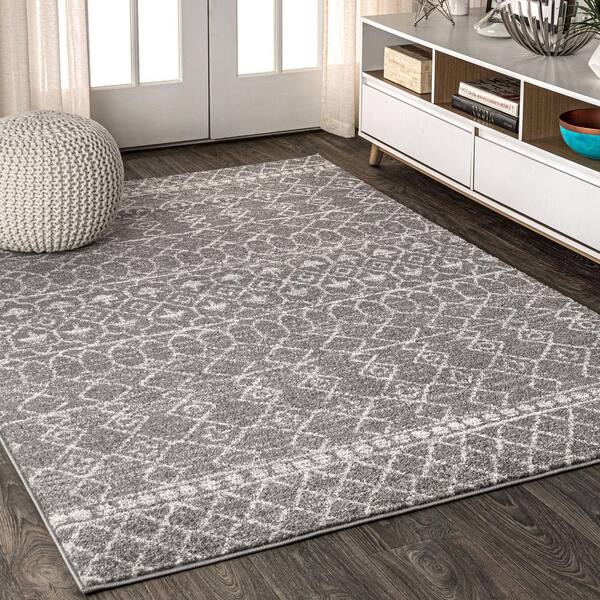 JONATHAN Y Izil Moroccan Beni Souk Gray/Cream 8 ft. x 10 ft. Area Rug ...