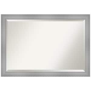 Medium Rectangle Flair Polished Nickel Beveled Glass Modern Mirror (28 in. H x 40 in. W)