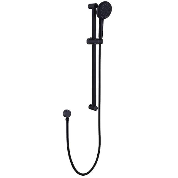 waterpar 1-Spray 4.72 in. Handheld Shower Head with Slide Bar in Matte Black