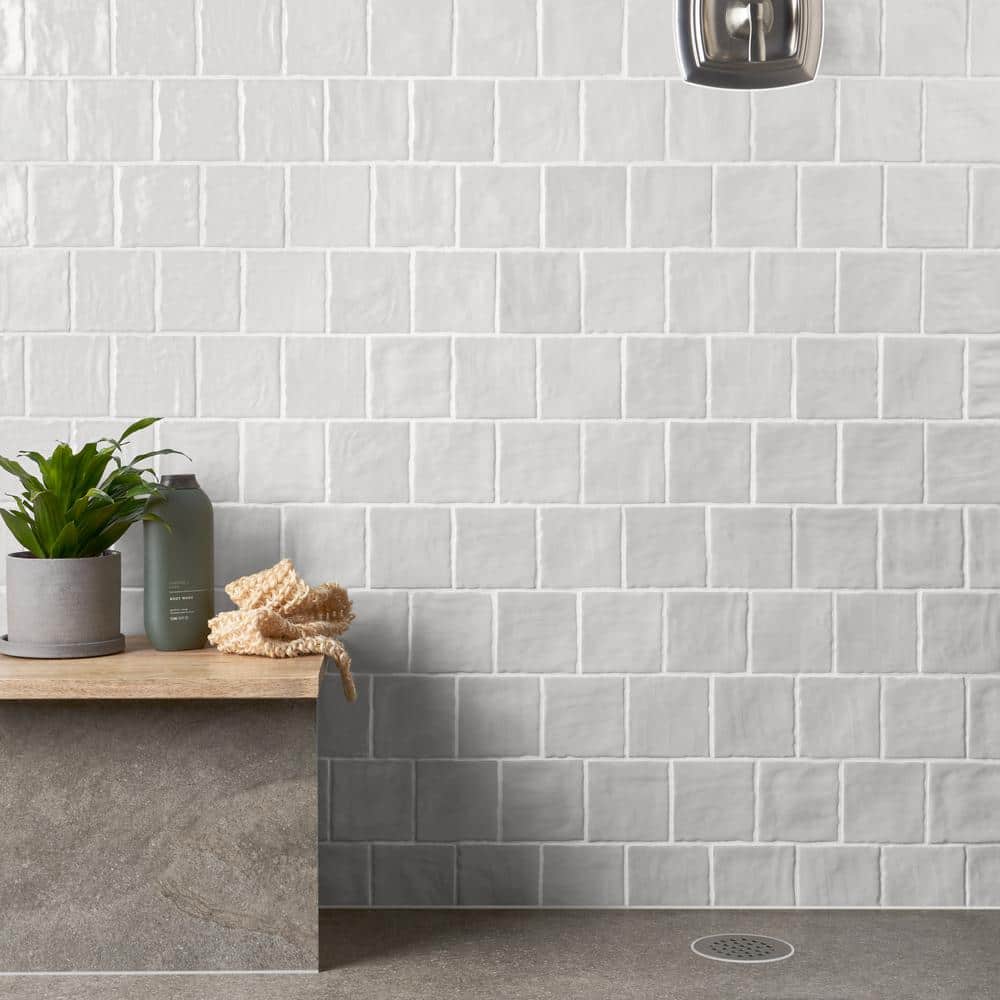 Amagansett 4" x 4" White Ceramic Wall Tile Set