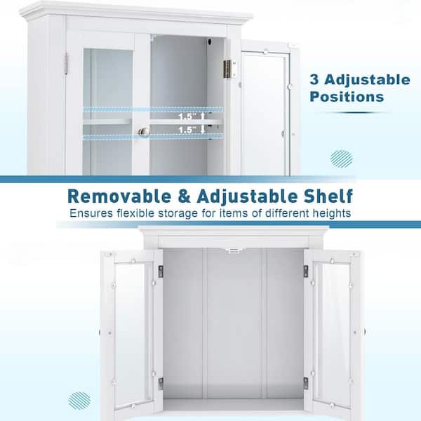 WELLFOR 20-in x 6.5-in White Bathroom Wall Cabinet