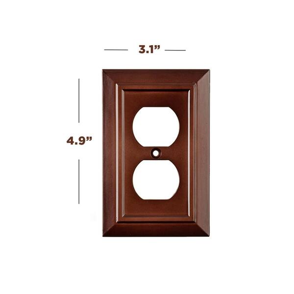 Pack of 2 Wall Plate Outlet Switch Covers by SleekLighting Decorative Dark Brown Mahogany Look Size: 4 Gang Decorator Variety of Styles: Decorator/Duplex/Toggle / & Combo