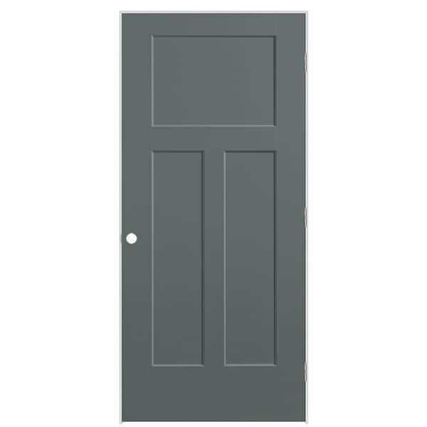 Masonite 36 in. x 80 in. 3-Panel Winslow Left-Hand Solid Core Cordite Molded Composite Single Prehung Interior Door