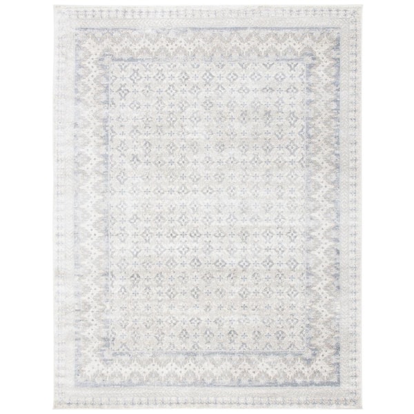 SAFAVIEH Brentwood Ivory/Gray 8 ft. x 10 ft. Multi-Border Geometric Area Rug
