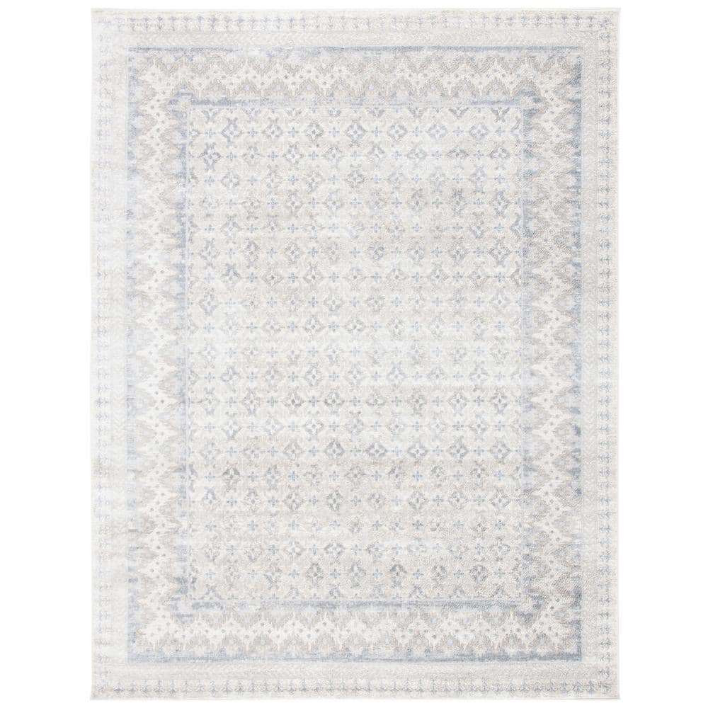 SAFAVIEH Brentwood Dolkar Abstract Geometric Area Rug  9  x 12   Ivory/Grey