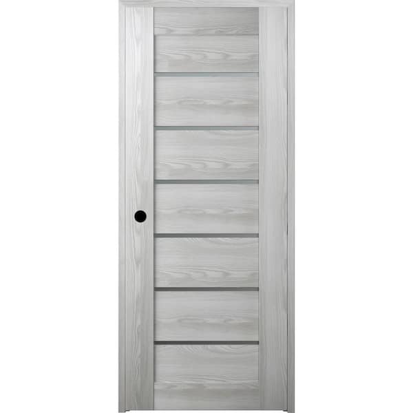 Belldinni 32 in. x 80 in. Vona 07-02 Ribeira Ash Right-Hand Solid Core 6-Lite Frosted Glass Wood Single Prehung Interior Door