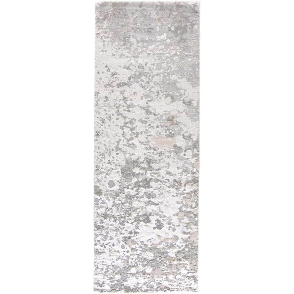 2 X 8 Gray and Silver Abstract Runner Rug price history on PriceWatchPro