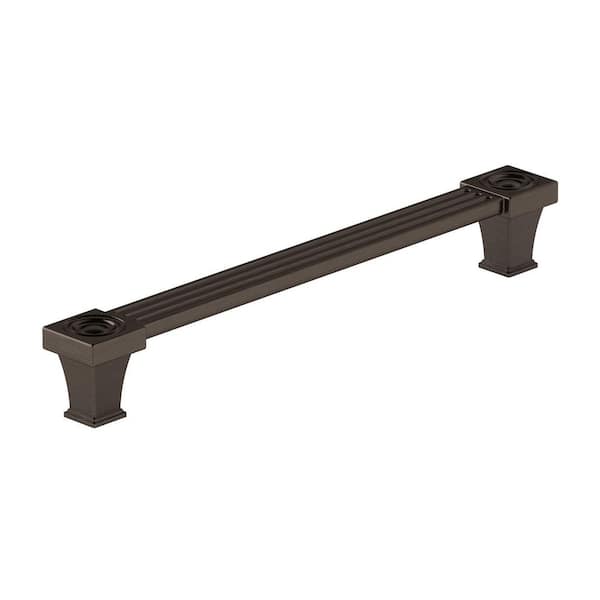 Richelieu Hardware Verona Collection 7 9/16 in. (192 mm) Grooved Honey Bronze Transitional Rectangular Cabinet Bar Pull